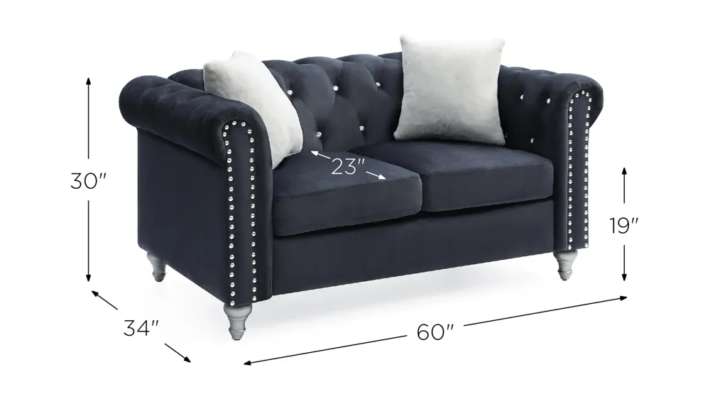 Raisa Loveseat Dimensions