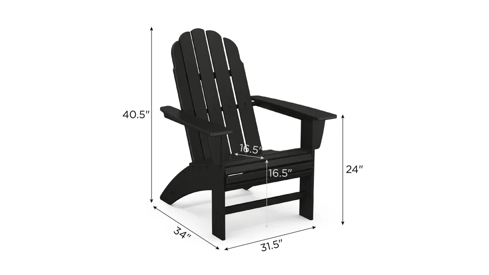 Vineyard Curveback Adirondack Chair Dimensions