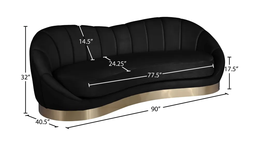 Shelly Velvet Sofa Dimensions