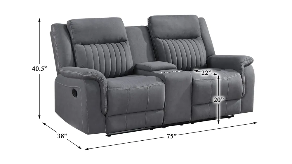 Hadden Reclining Loveseat Dimensions