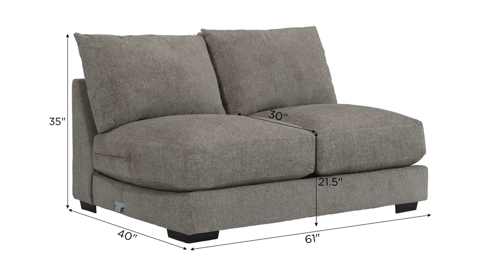 Carter Armless Loveseat Dimensions
