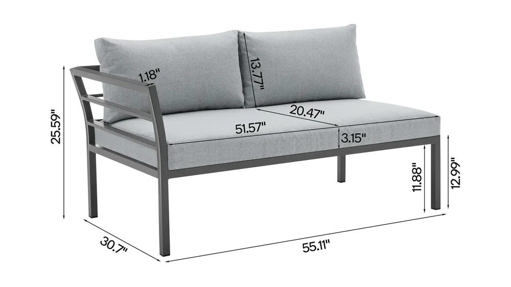 Sunnyside 5 Pc Outdoor Conversation Set Dimensions