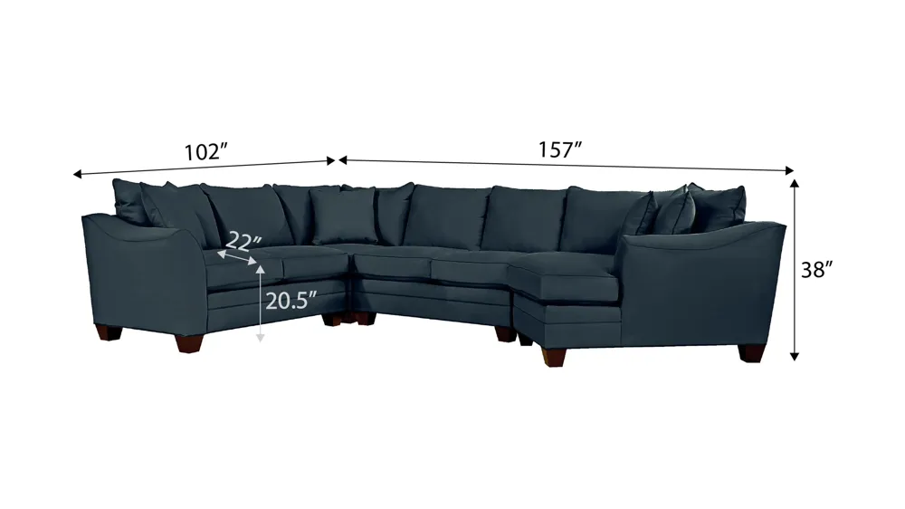 Foresthill 4-pc. Right Hand Cuddler with Loveseat Sectional Sofa Dimensions