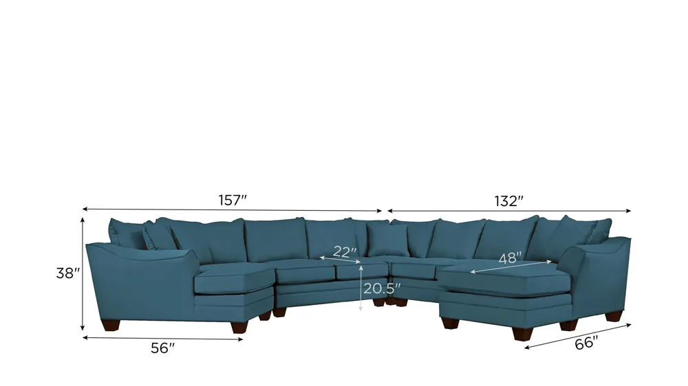 Foresthill 5-pc. Right Hand Facing Sectional Sofa Dimensions