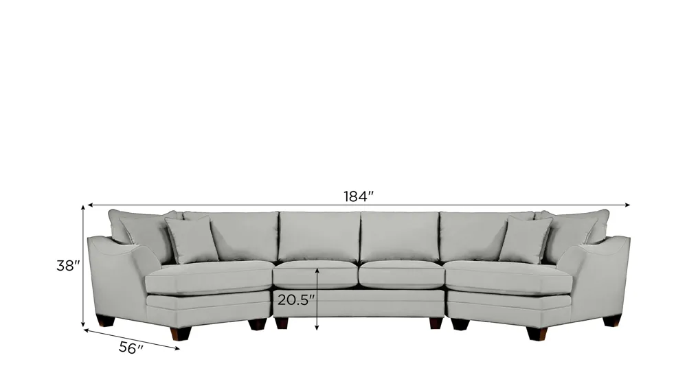 Foresthill 3-pc. Symmetrical Cuddler Sectional Sofa Dimensions