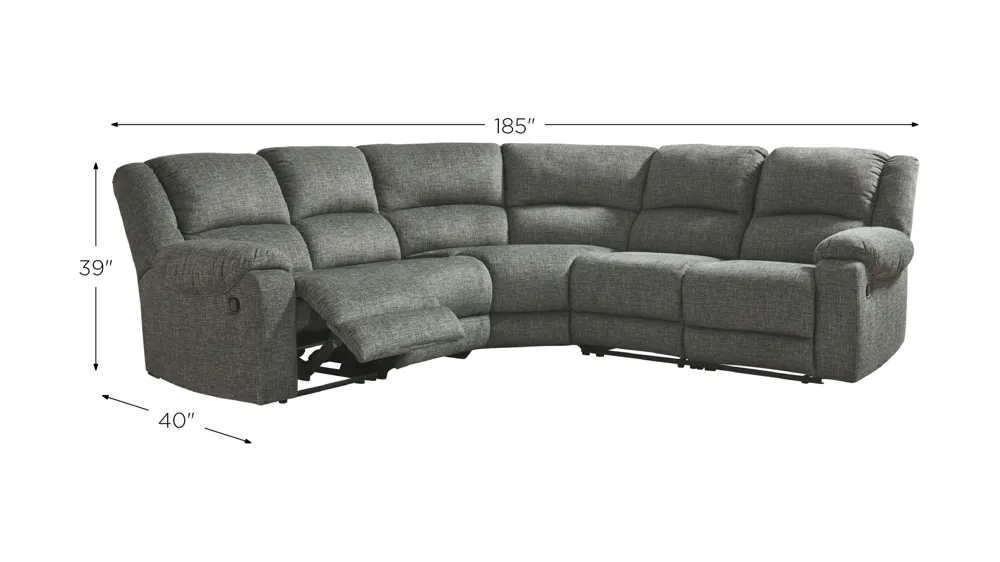 Goalie 5-Piece Reclining Sectional Dimensions