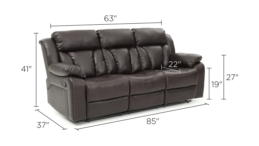 Daria Reclining Sofa Dimensions