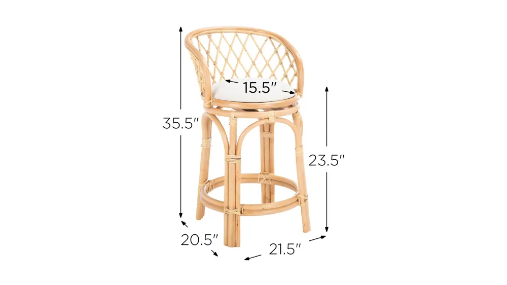 Reslor Counter Stool with Cushion Dimensions