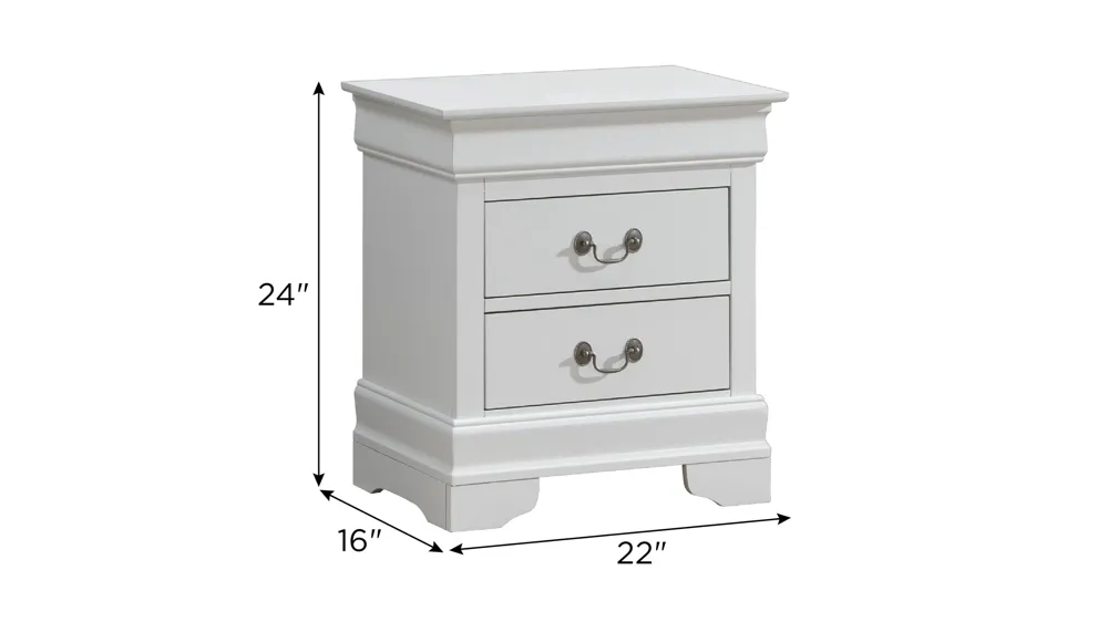 Rossie 2-Drawer Nightstand Dimensions