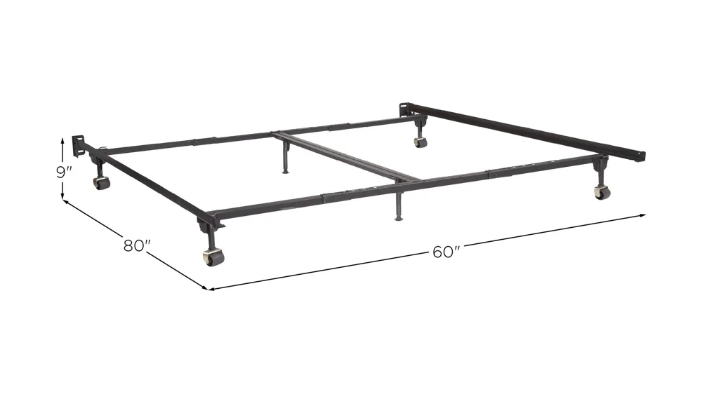 Adjustable Bed Frame w/ Casters - Queen/King Dimensions