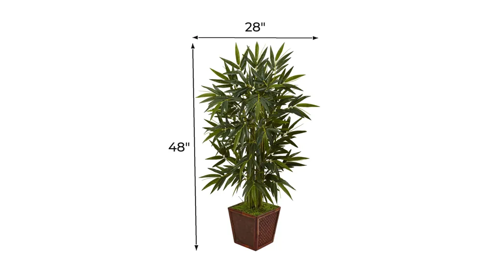 4ft. Bamboo Artificial Tree in Bamboo Square Dimensions