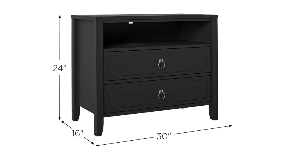 Novogratz Her Majesty Two Drawer Nightstand Dimensions