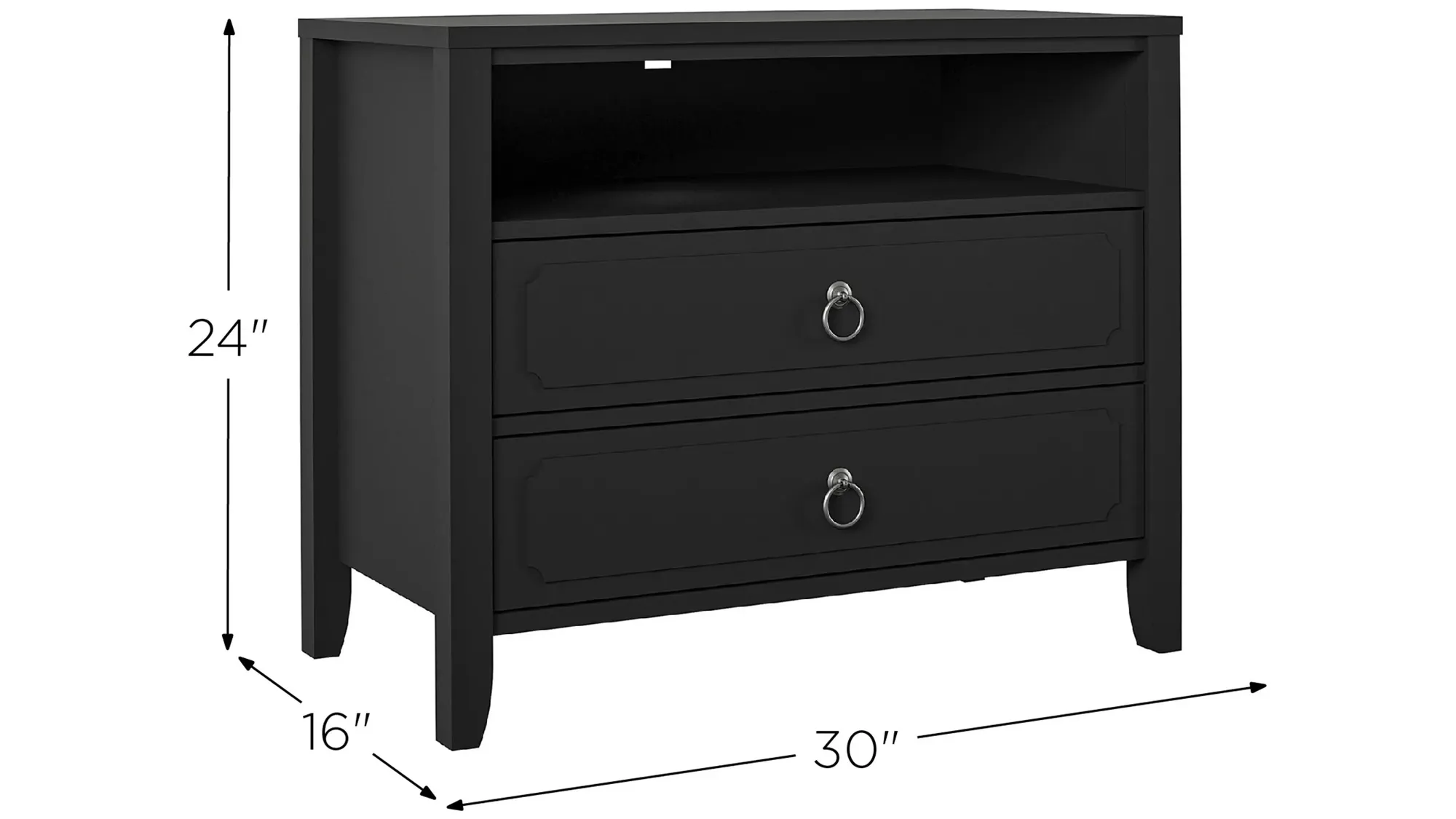 Novogratz Her Majesty Two Drawer Nightstand | Raymour & Flanigan