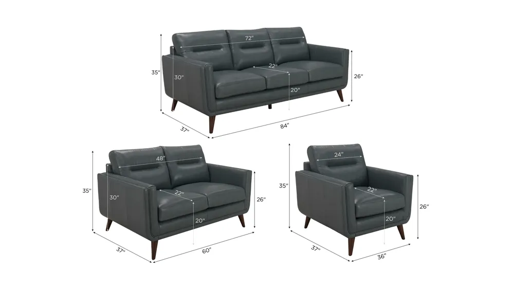 Bleeker Street Living Room Set Dimensions