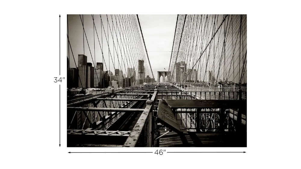 City Bridge Gallery-Wrapped Canvas Wall Art Dimensions