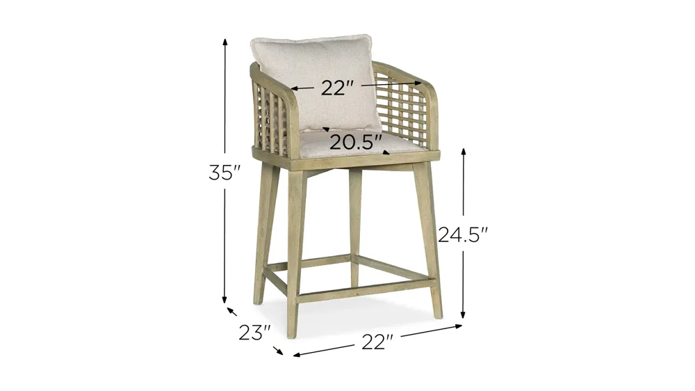 Surfrider Barrel Back Counter Stool Dimensions