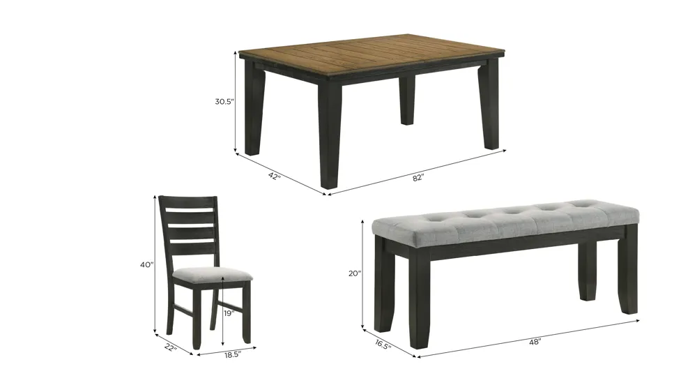 Bardstown 6-pc. Dining Set Dimensions