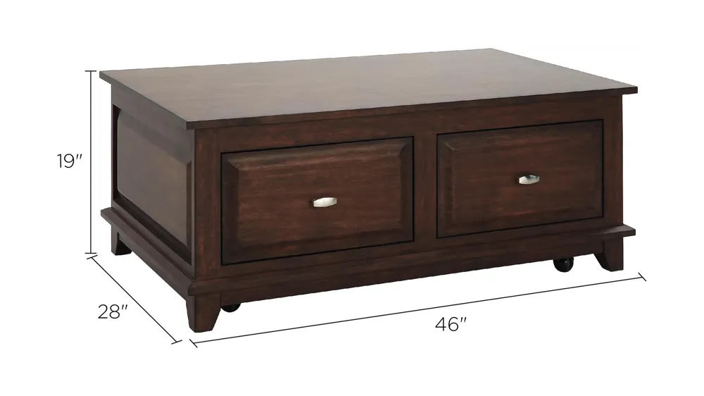 Alton Rectangular Lift-Top Cocktail Table Dimensions