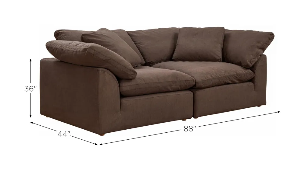 Puff Slipcover 2-pc.Sectional Dimensions