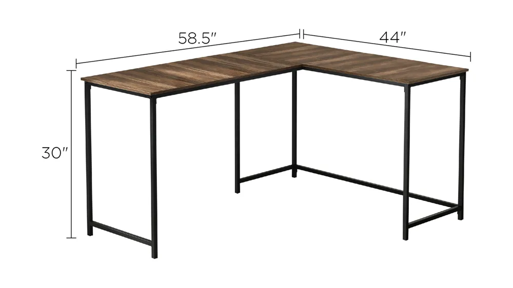 Wylie L-Shaped Computer Desk Dimensions