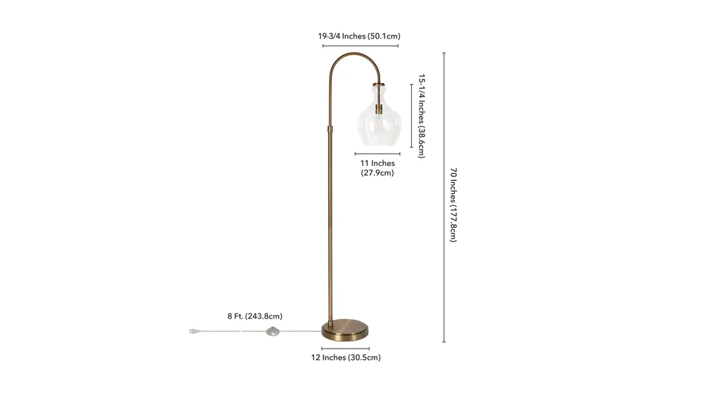 Nadire Arc Floor Lamp Dimensions