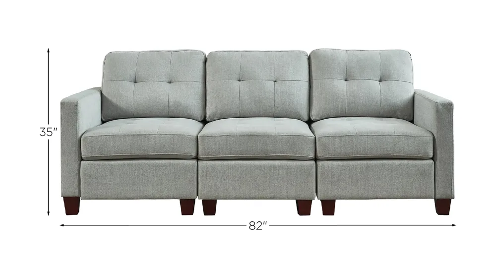 Edlie 3-Piece Sectional Dimensions