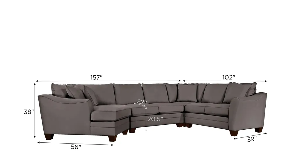 Foresthill 4-pc. Left Hand Cuddler with Loveseat Sectional Sofa Dimensions