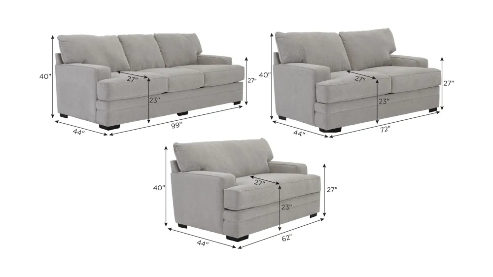 Stella Living Room Set Dimensions