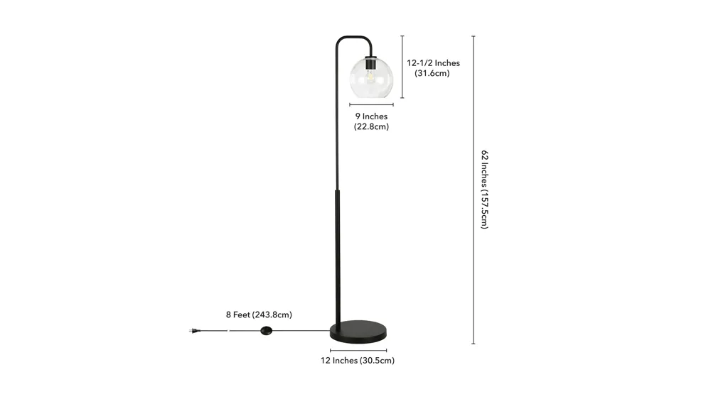 Hannes Arc Floor Lamp Dimensions