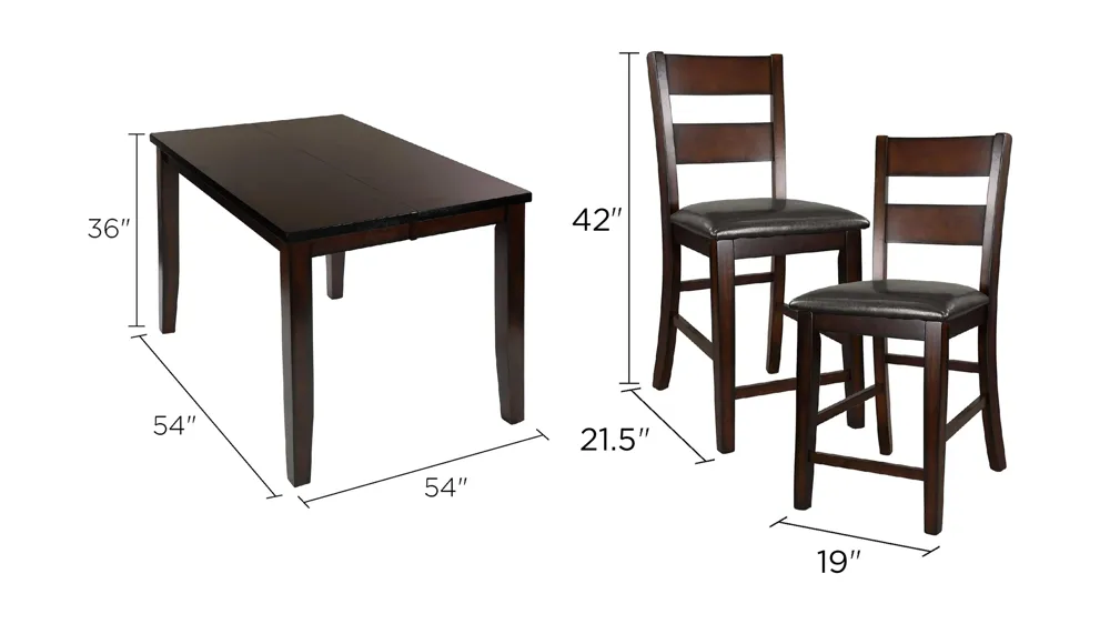 Flannigan 7-pc. Counter Height Dining Set Dimensions