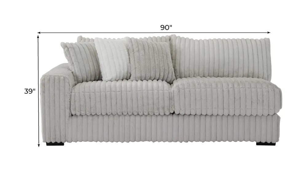 Onyx Moon Left Arm Facing Loveseat Dimensions