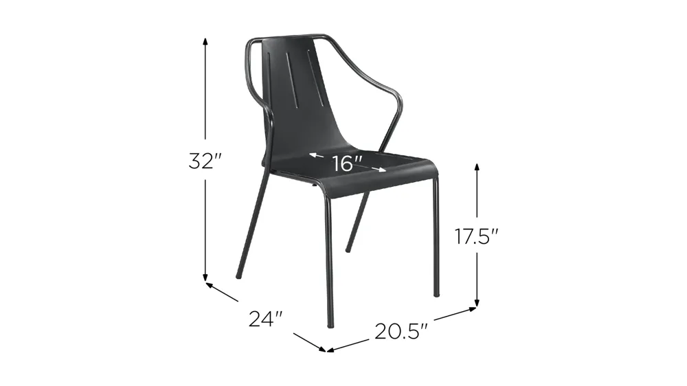 Callum Dining Chair: Set of 4 Dimensions