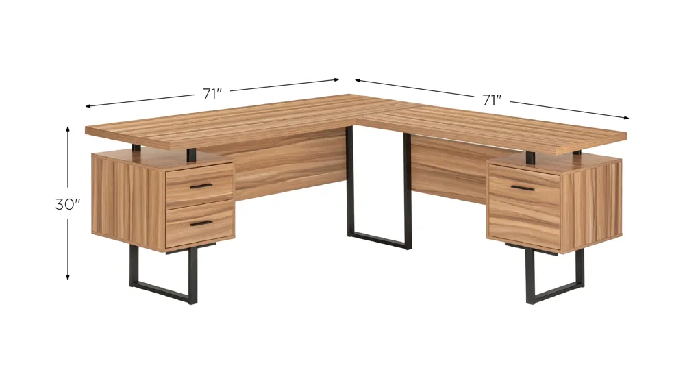 Gunnar Reversible L-Shaped Computer Desk Dimensions