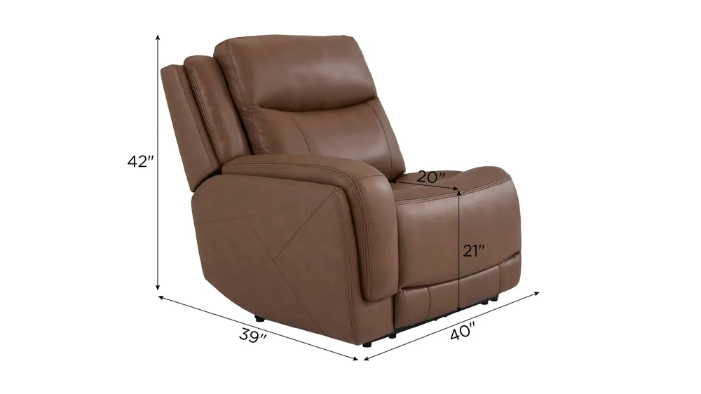 Harbin Zero Gravity Left Arm Facing Triple Power Recliner w/ Heat & Massage Dimensions