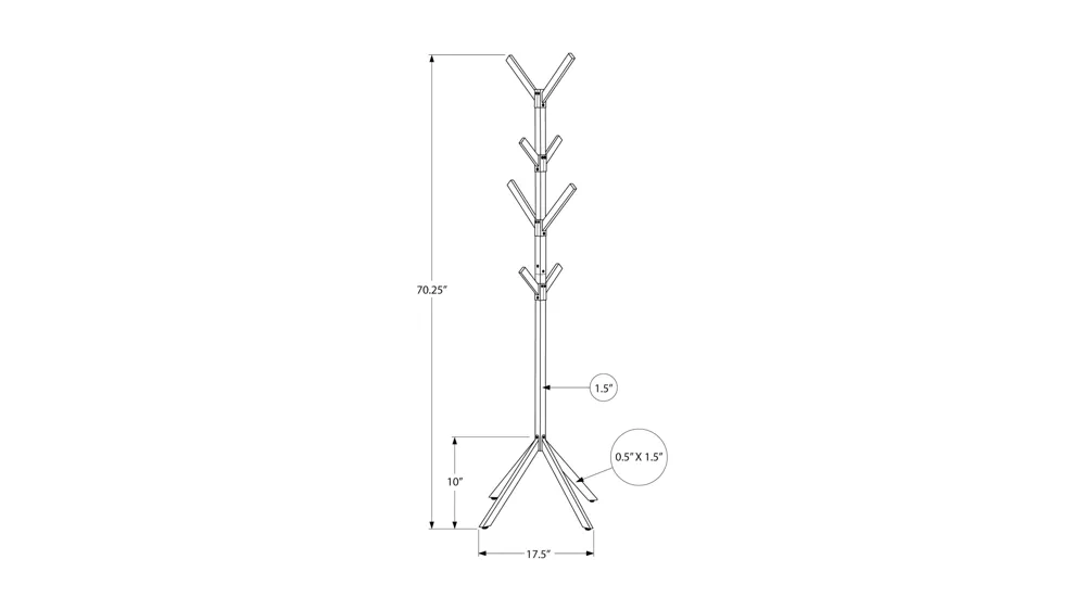 Monarch Specialties Coat Rack Dimensions