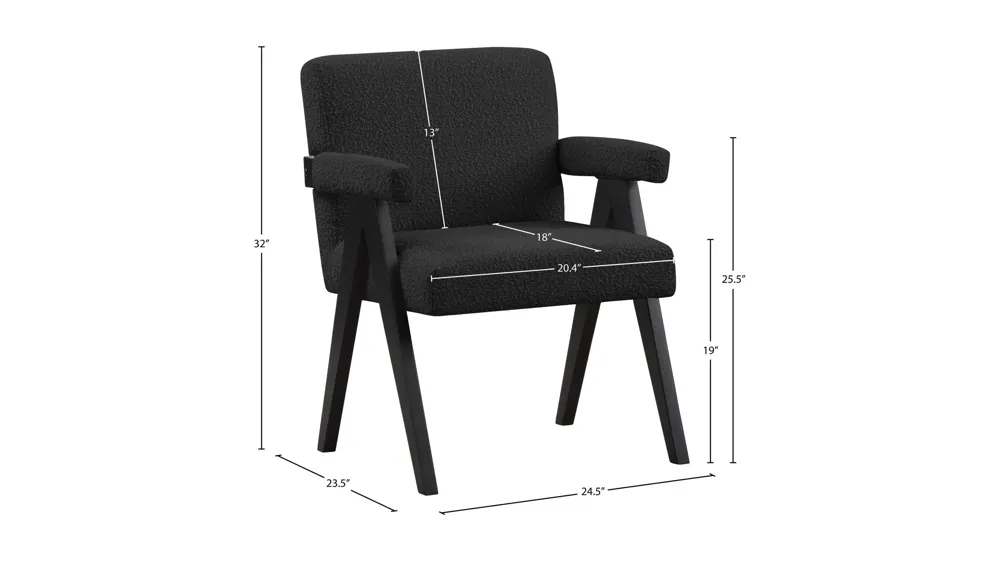 Woodloch Boucle Fabric Accent Chair Dimensions