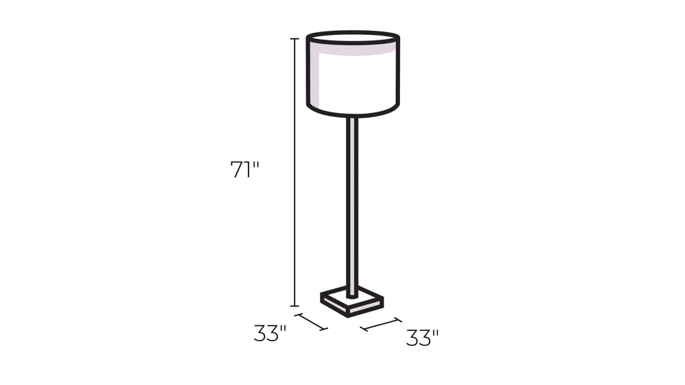 Lyle 3-Arm Floor Lamp Dimensions