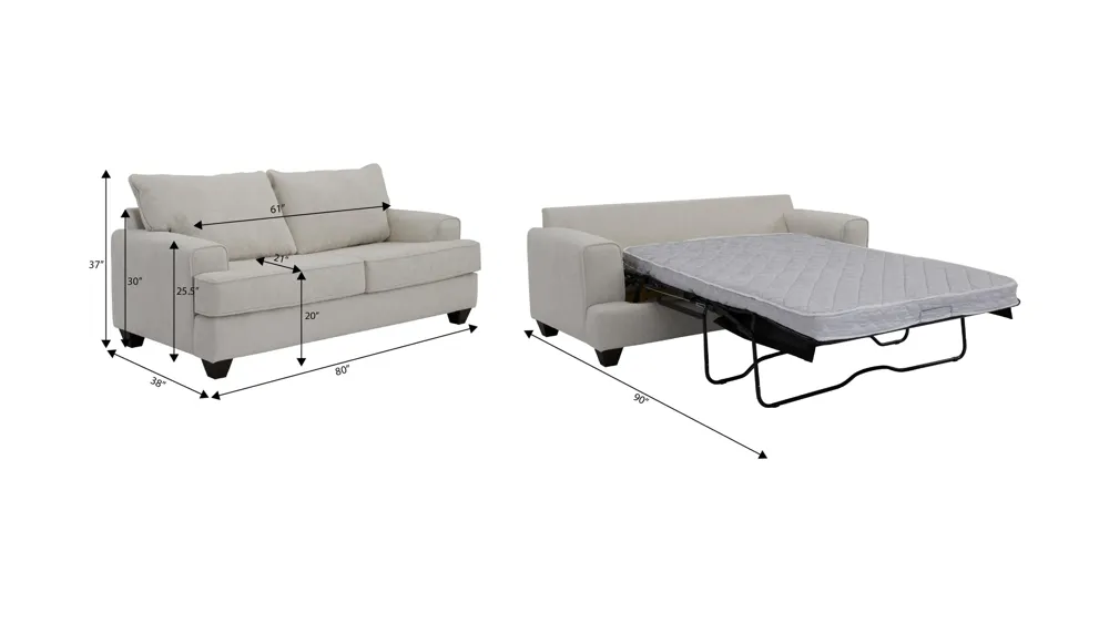 Solara Full Sleeper Sofa Dimensions