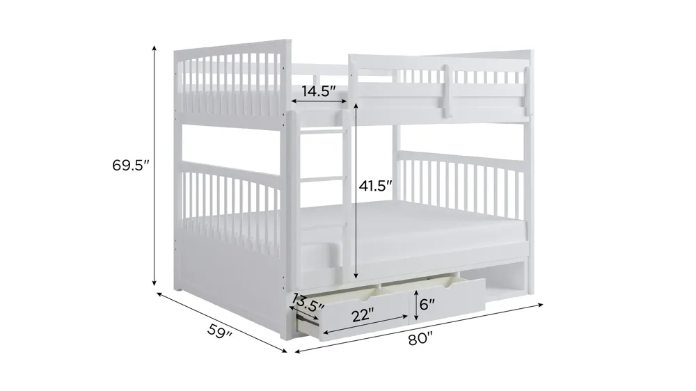 Apollo Bunk Bed with Storage Dimensions