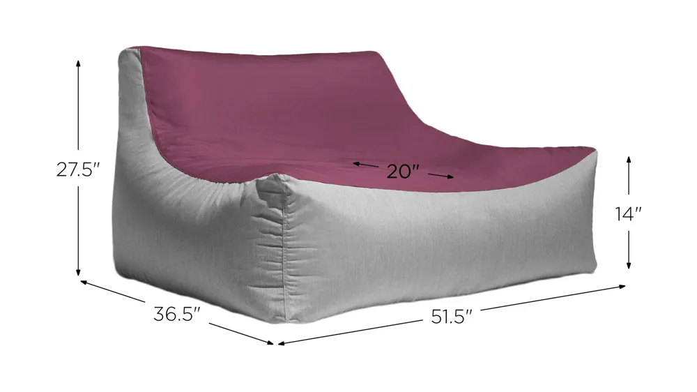 Veridiana Outdoor Bean Bag Loveseat / Modern Patio Sofa Dimensions