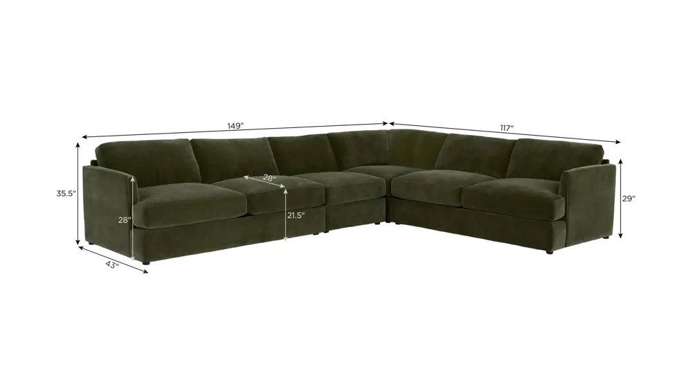Everest 4-pc. Sectional Dimensions