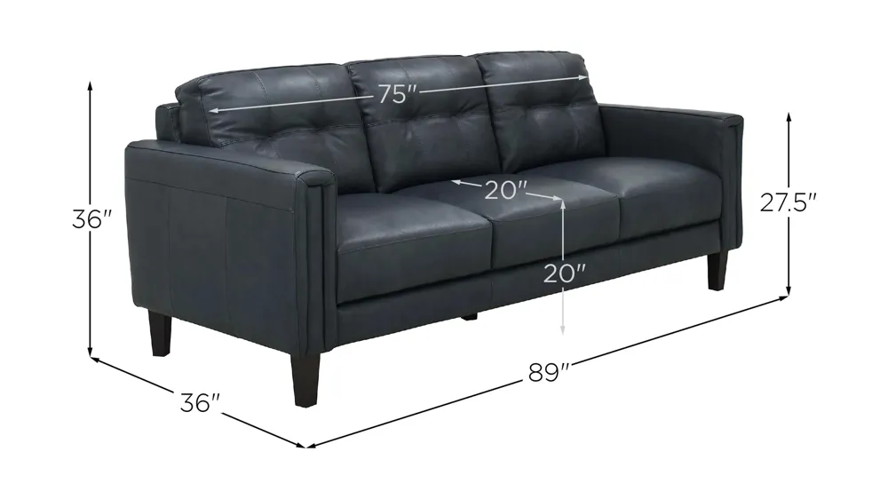Salerno Leather Sofa Dimensions