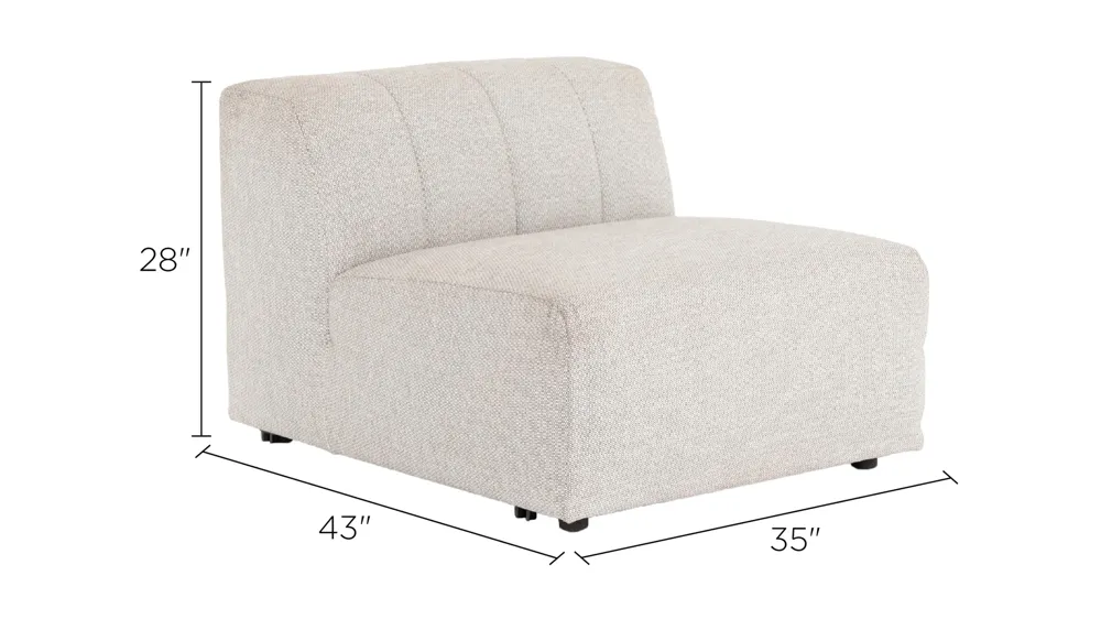 Solano Outdoor Armless Chair Dimensions