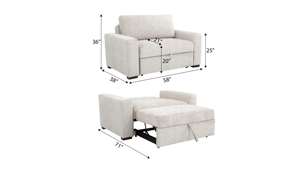 Juniper 2-pc. Chair and a Half Dimensions