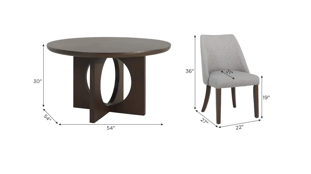 Lowell 5-pc. Dining Set Dimensions
