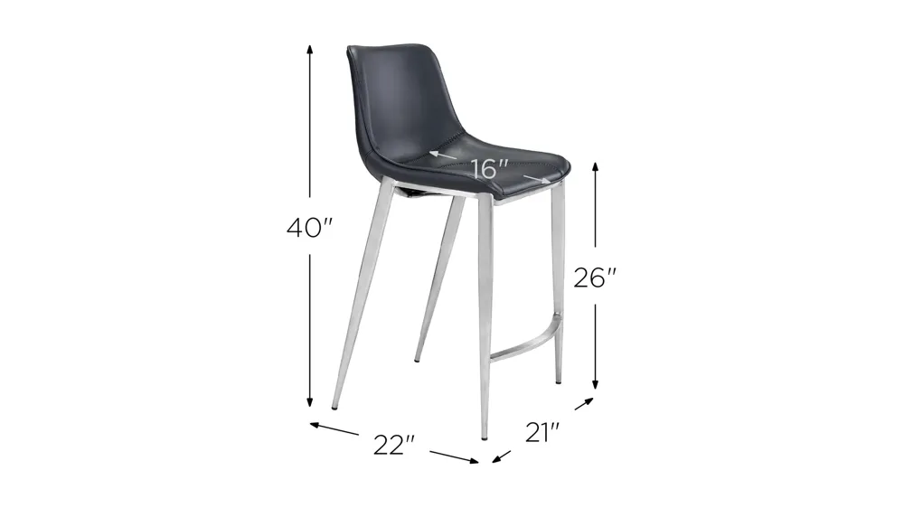 Magnus Counter-Height Stool: Set of 2 Dimensions
