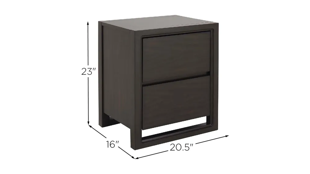 Aversa 2-Drawer Nightstand Dimensions