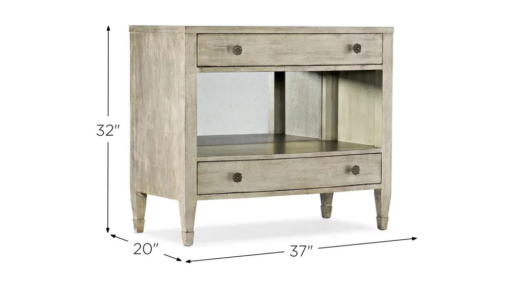 Sanctuary Gemme Two Drawer Nightstand Dimensions