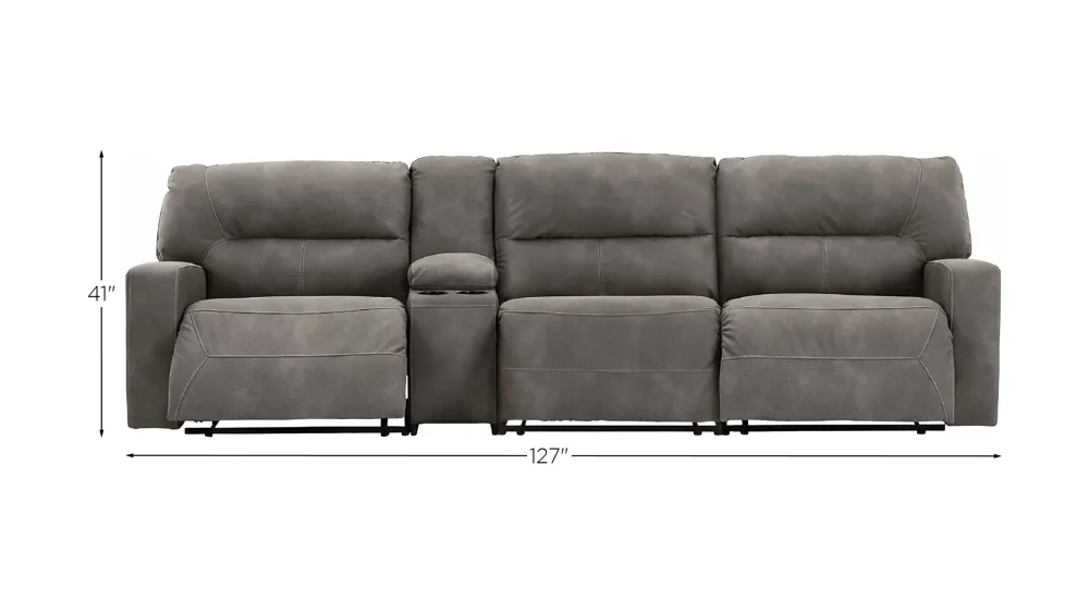 Next-Gen DuraPella 4-Piece Power Reclining Sectional Dimensions