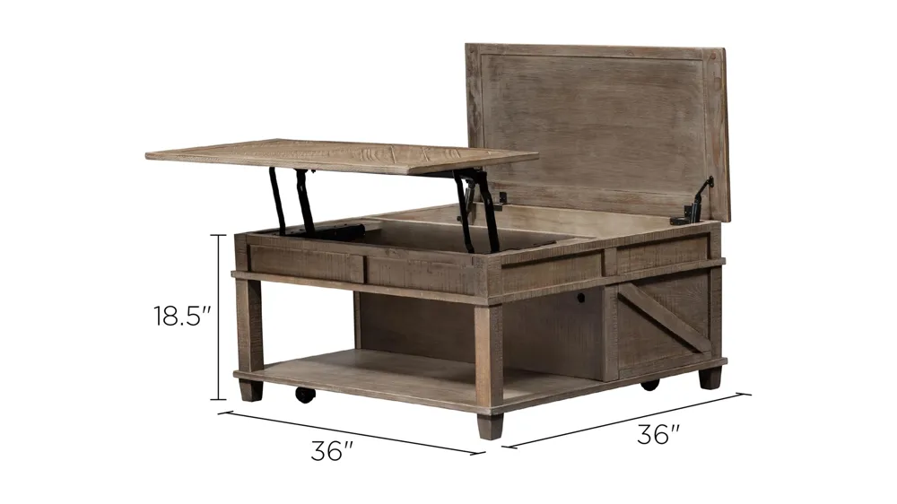 Parkland Falls Lift-Top Coffee Table Dimensions